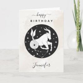 Stenbocken Astrologi Zodiak Tecken Horoskop Elegan Kort