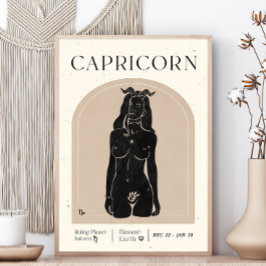 Stenbocken Feminina Zodiakpostern Poster