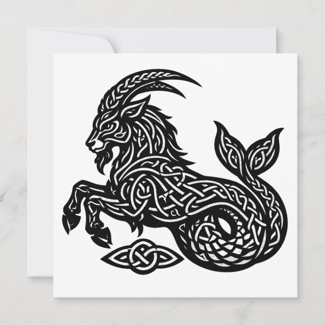 Stenbocken — Förhäxad bläck Zodiak Get‑Fisk Inbjudningar (Framsida)