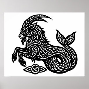 Stenbocken — Förhäxad bläck Zodiak Get‑Fisk Poster