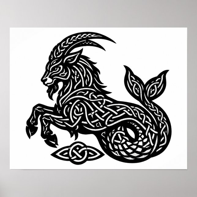 Stenbocken — Förhäxad bläck Zodiak Get‑Fisk Poster (Framsidan)