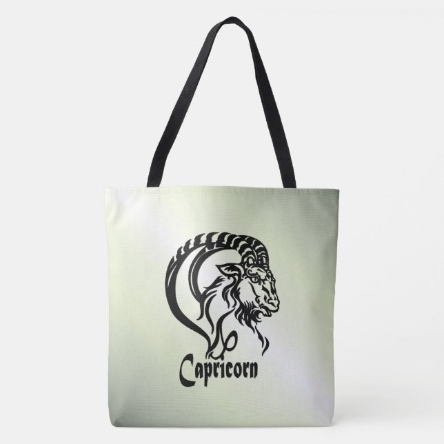 Stenbocken Havsgeten Zodiaken Grön Tygkasse (Framsida)