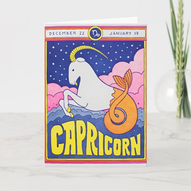 Stenbocken Letterpress-kort Kort (Framsida)