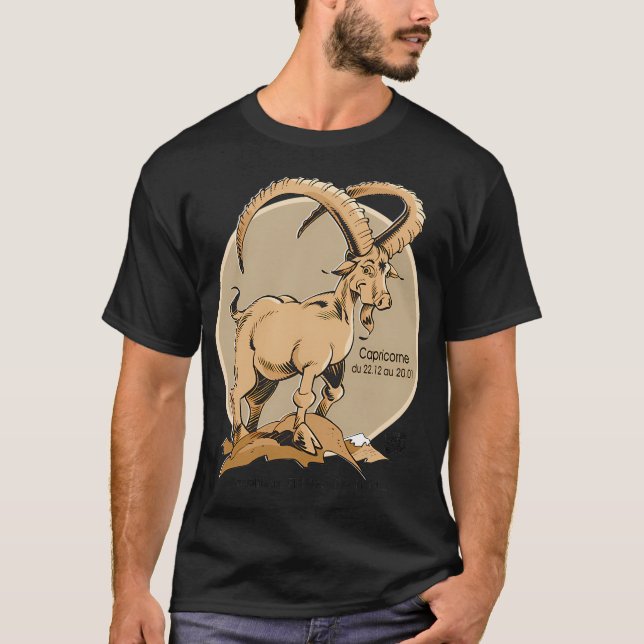 Stenbocken man horoskop t shirt (Framsida)
