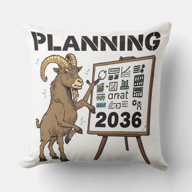 Stenbocken Planerar Roligt Bräd Zodiak Grafisk Kudde (Framsida)
