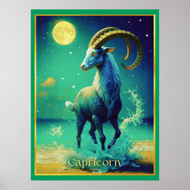 Stenbocken Sjöstenbockens stjärntecken Poster (Framsidan)