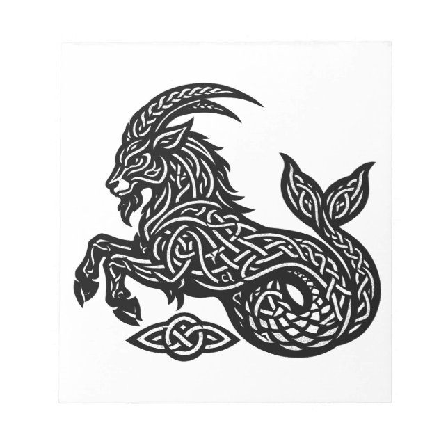 Stenbocken — Spökfärgad bläck Zodiak Get‑Fisk Anteckningsblock (Framsida)