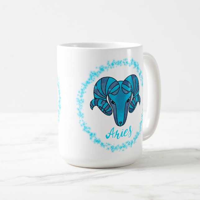 Stenbocken stjärntecken Blå Ram Kaffemugg (Framsida höger)