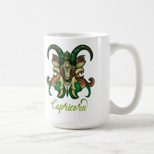 Stenbocken stjärntecken Grön Brun Havsget sparklar Kaffemugg