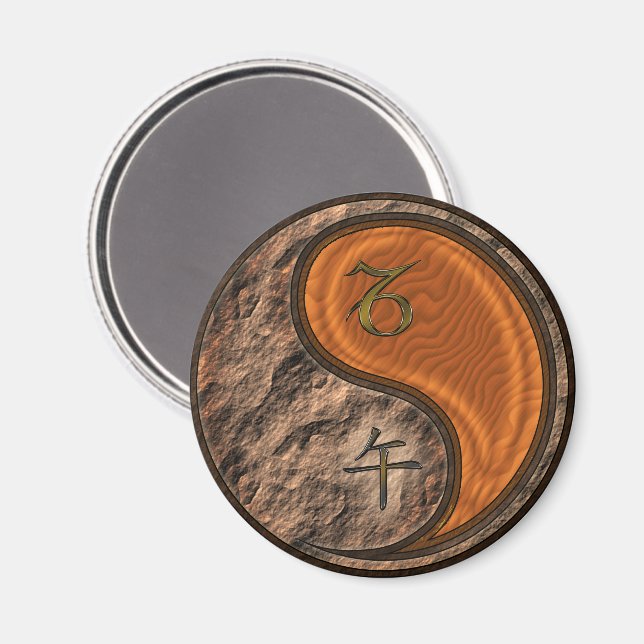 Stenbocken & Trähästen Magnet (Front/Back)