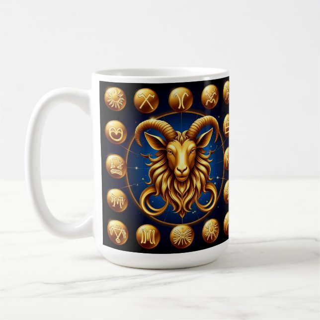 Stenbocken Zodiac Celestiala Stjärnor Och Måne Kaffemugg (Vänster)