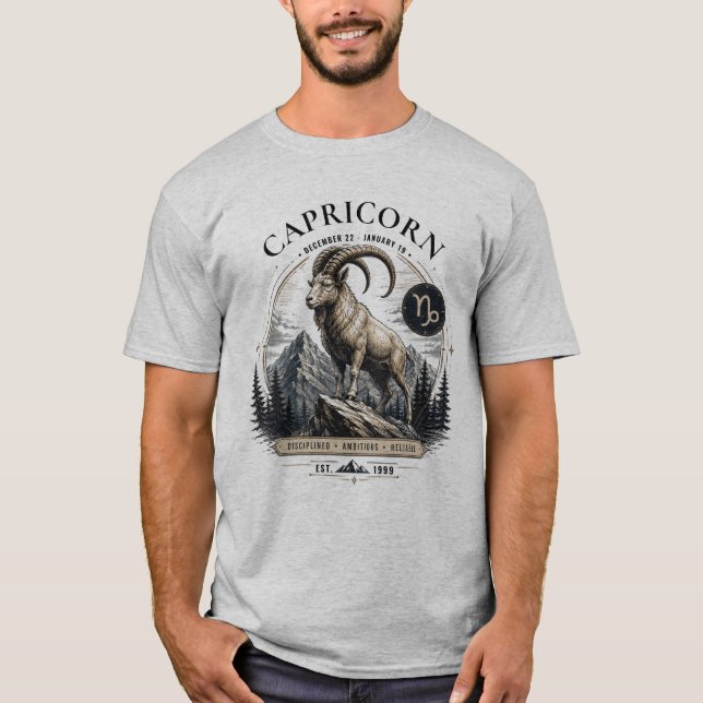 Stenbocken Zodiac Djur T-Shirt (Framsida)
