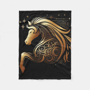Stenbocken Zodiac Guld Häst Astrologi Fleecefilt