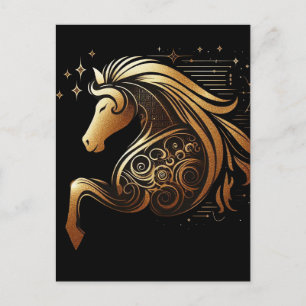 Stenbocken Zodiac Guld Häst Astrologi Helg Vykort