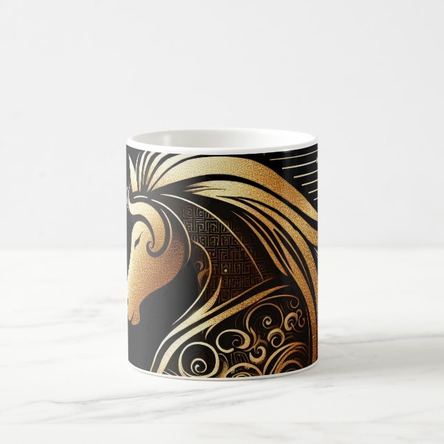 Stenbocken Zodiac Guld Häst Astrologi Kaffemugg (Center)