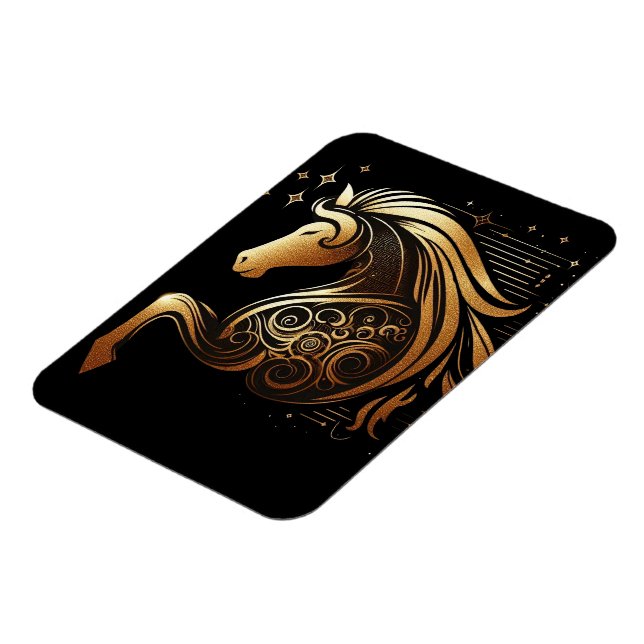 Stenbocken Zodiac Guld Häst Astrologi Magnet (Vänstra Sidan)