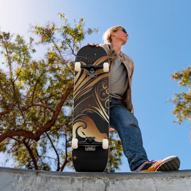 Stenbocken Zodiac Guld Häst Astrologi Mini Skateboard Bräda 18,5 Cm (Utomhus 1)