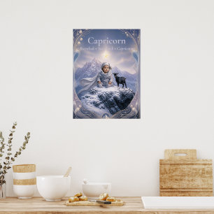 Stenbocken Zodiac-konst Drömmig Astrologi-samlin Poster
