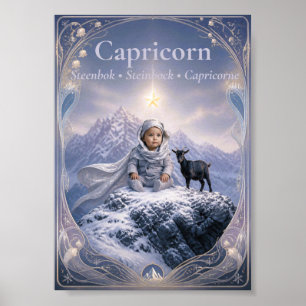 Stenbocken Zodiac Liten Konst Drömsk Astrologi Poster