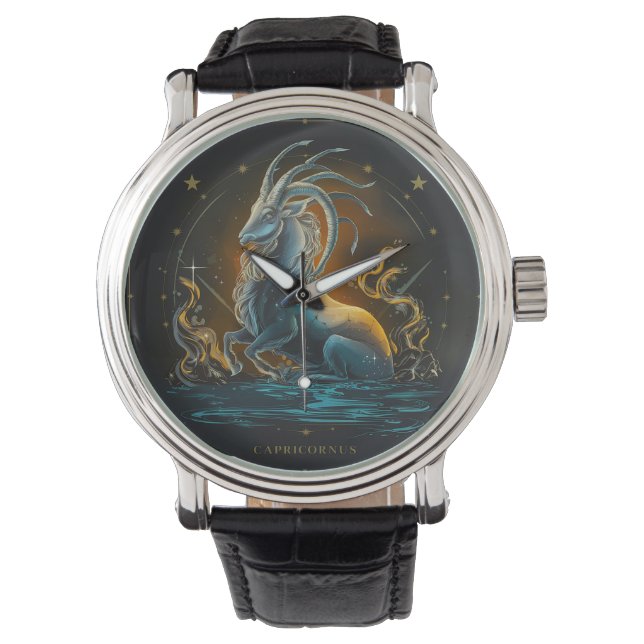 Stenbocken Zodiac-tecken Armbandsur (Framsida)