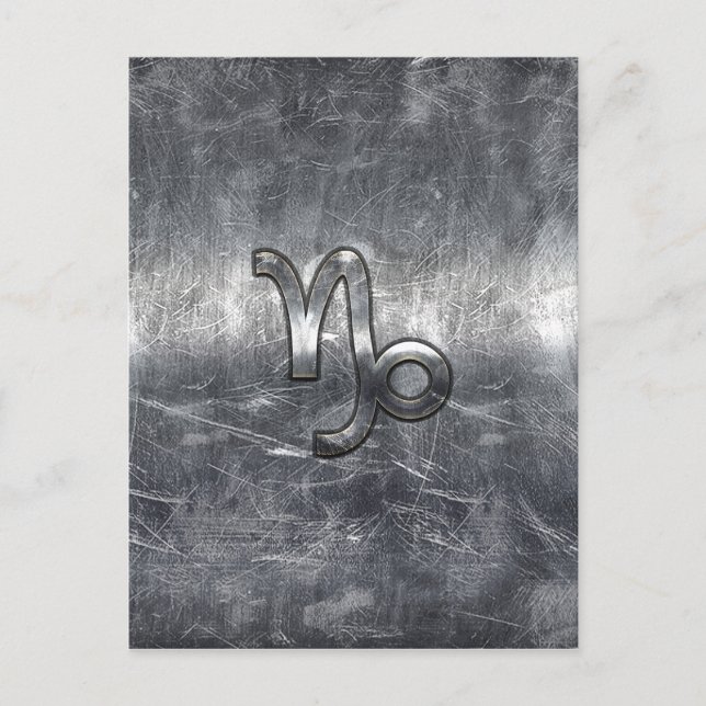 Stenbocken Zodiac-tecken i grunge slitna stil Vykort (Framsida)