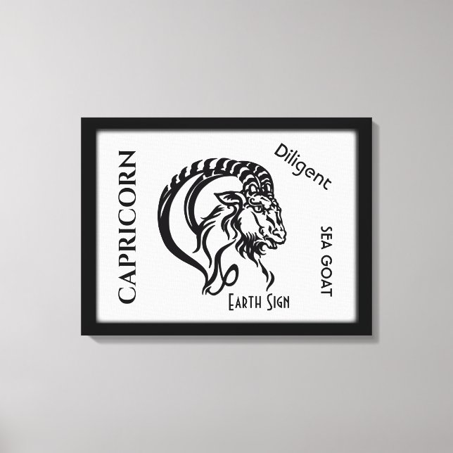 Stenbocken Zodiac-tecken och symbol Canvastryck (Framsida)
