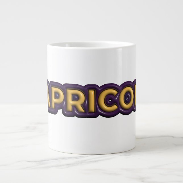 Stenbocken Zodiac-tecken Text Design Jumbo Mugg (Framsidan)