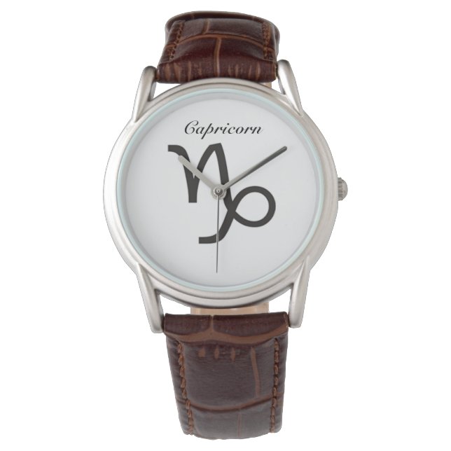 Stenbocken Zodiakens tecken. Damklockor.. Armbandsur (Framsida)