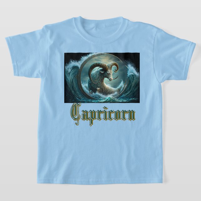 Stenbocken Zodiakens tecken T Shirt (Laydown)