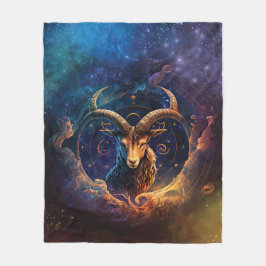 Stenbocken Zodiakteckens Vattenfärgdesign Fleecefilt