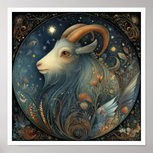Stenbocken Zodiakus Födelsemärke Astrologi Celesti Poster