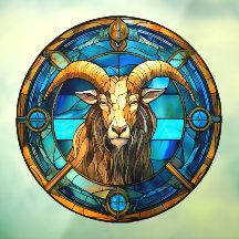 Stenbocken Zodiakus tecken Falskt Glasfönster 