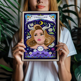 Stenbocken Zodiakustecken Print - Ärgirig och jord Poster