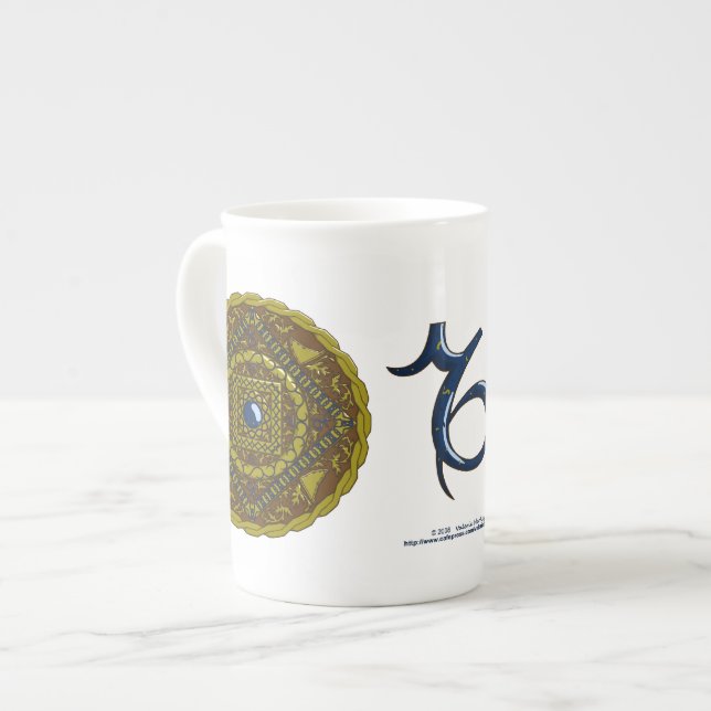 Stenbocksmandala specialmugg benporslin mugg (Framsida vänster)