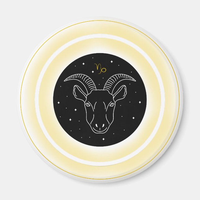 Stenbockssymbol – Minimalt astrologiemblem Magnet (Framsidan)