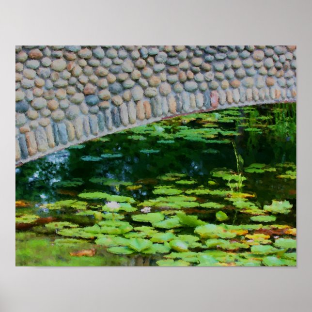 Stenbro Lilypads Akvarellmålning Poster (Framsidan)
