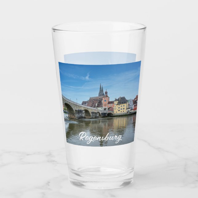 Stenbron i Regensburg, Tyskland Glaskopp (Framsida)