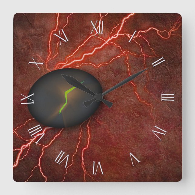 Stenbrott ger ljus fyrkantig klocka (Framsida)