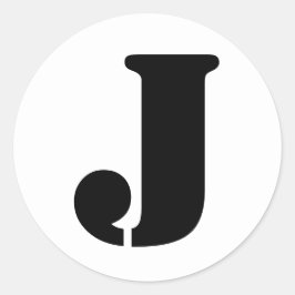 Stencil Alphabet av Janz Brev J White Runt Klistermärke