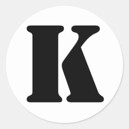 Stencil Alphabet av Janz Brev K White Runt Klistermärke