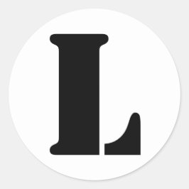 Stencil Alphabet av Janz Brev L White Runt Klistermärke