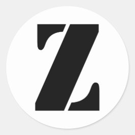 Stencil Alphabet av Janz Brev Z White Runt Klistermärke