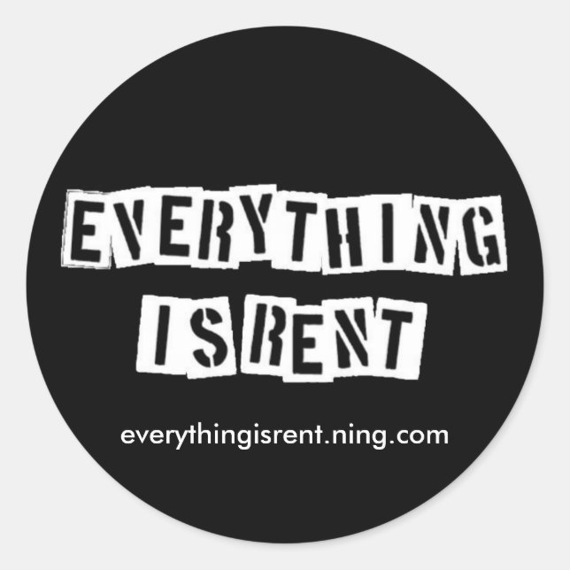 Stencil Brev Stickers Runt Klistermärke (Framsida)