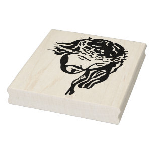 Stencil Jesus bust mönster art frimärke Stämpel