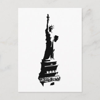 Stencil Liberty Black Vykort