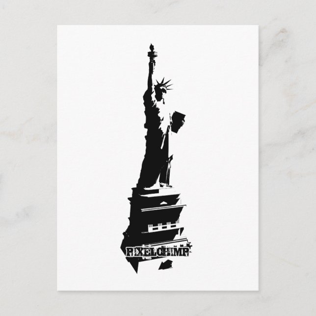 Stencil Liberty Black Vykort (Framsida)