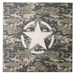 Stencil Märkre Decal Stil Khaki Camouflage Kakelplatta