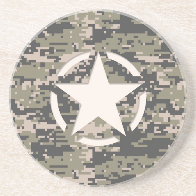 Stencil Märkre Decal Stil Khaki Camouflage Underlägg (Framsidan)
