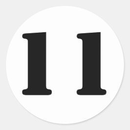 Stencil nummer 11 Elva White från Janz Runt Klistermärke