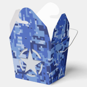 Stencil Retro Navy Blue Camouflage Presentaskar